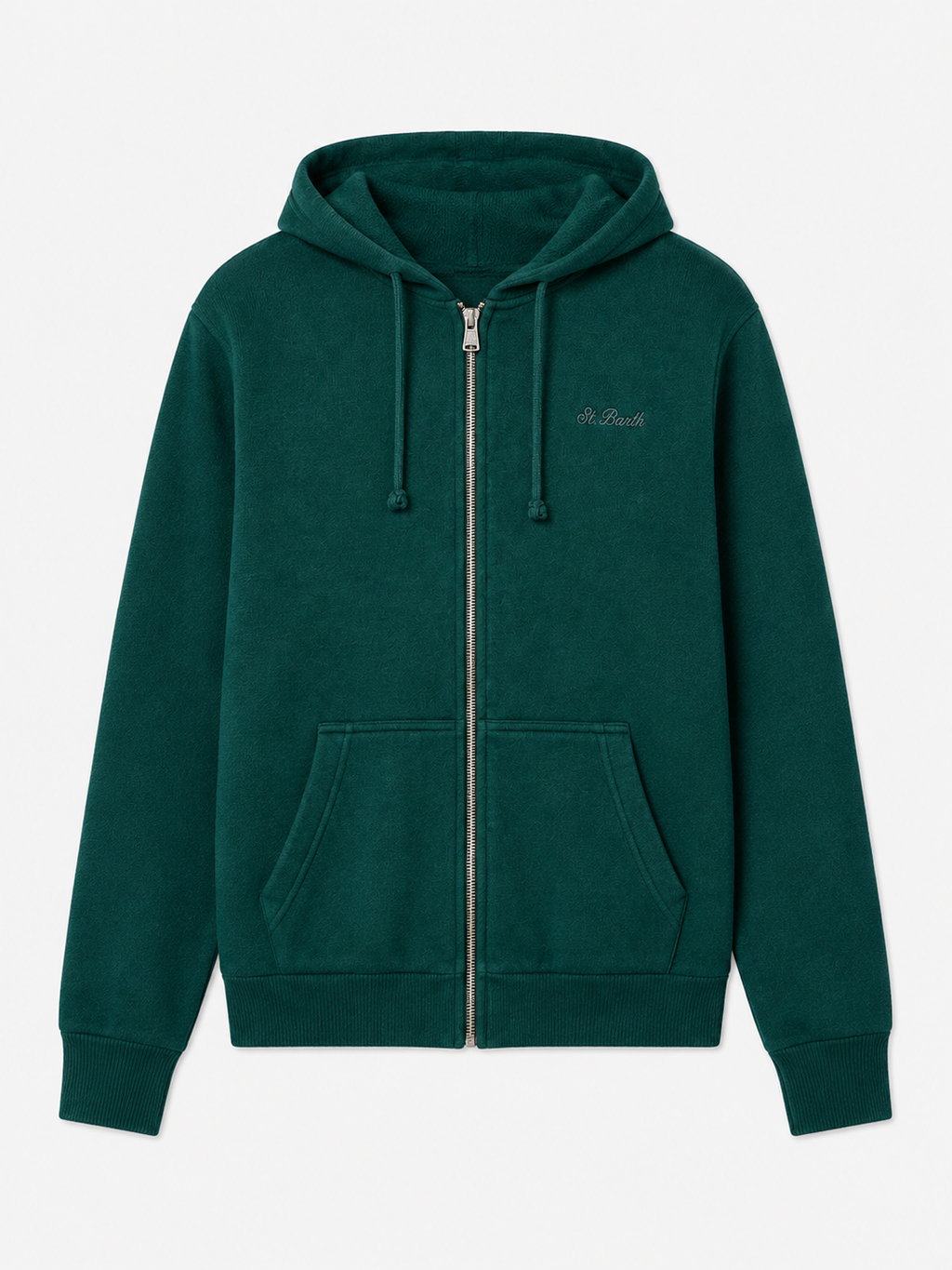 Felpa con cappuccio e zip Mercer verde scuro ricamo logo product image 1