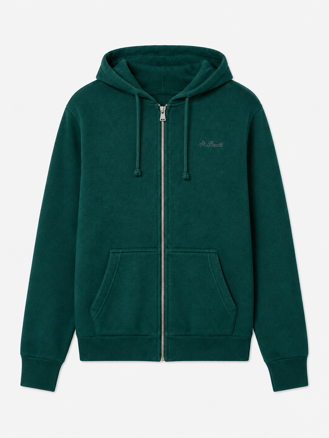 Felpa con cappuccio e zip Mercer verde scuro ricamo logo product image 1