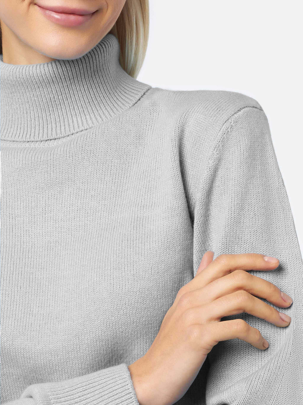 Maglia dolcevita Moody grigio chiaro melange in cashmere