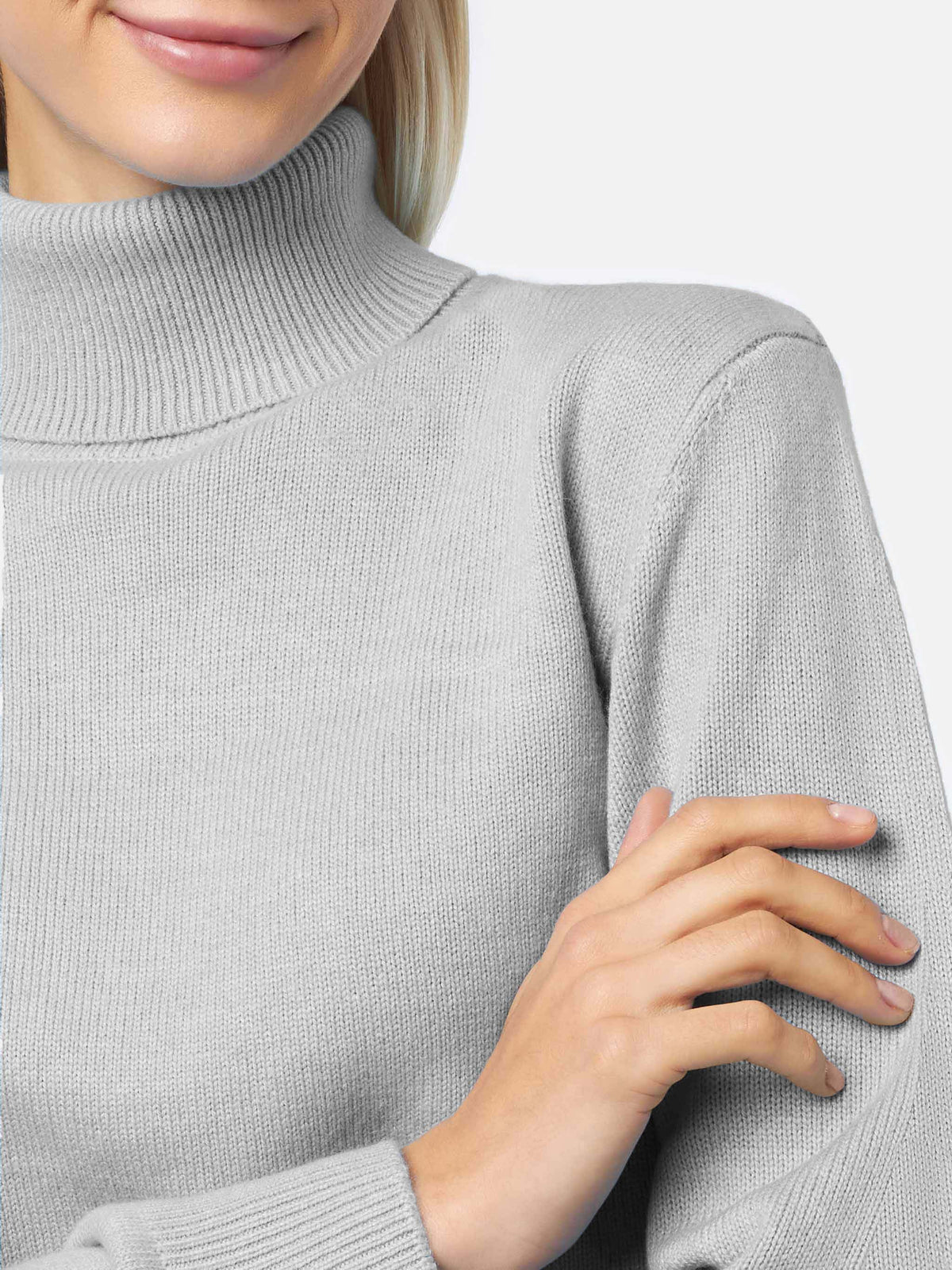 Maglia dolcevita Moody grigio chiaro melange in cashmere