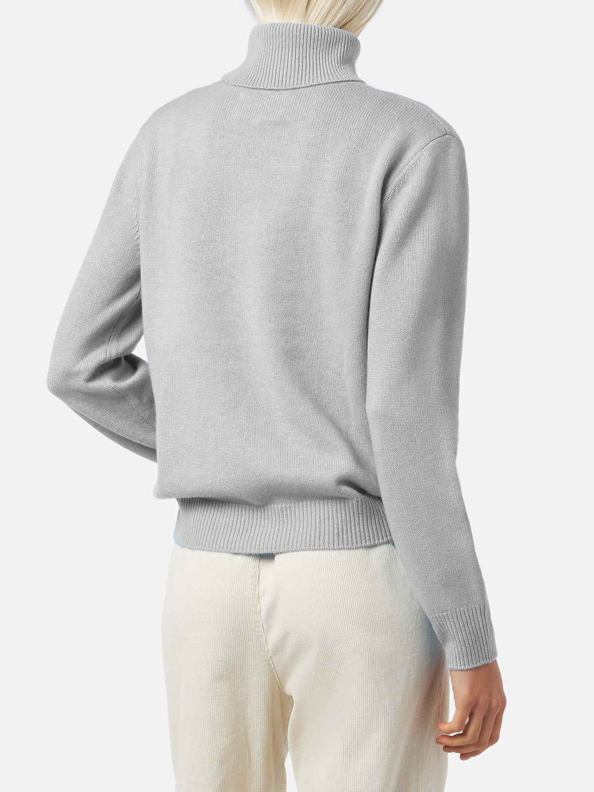 Maglia dolcevita Moody grigio chiaro melange in cashmere