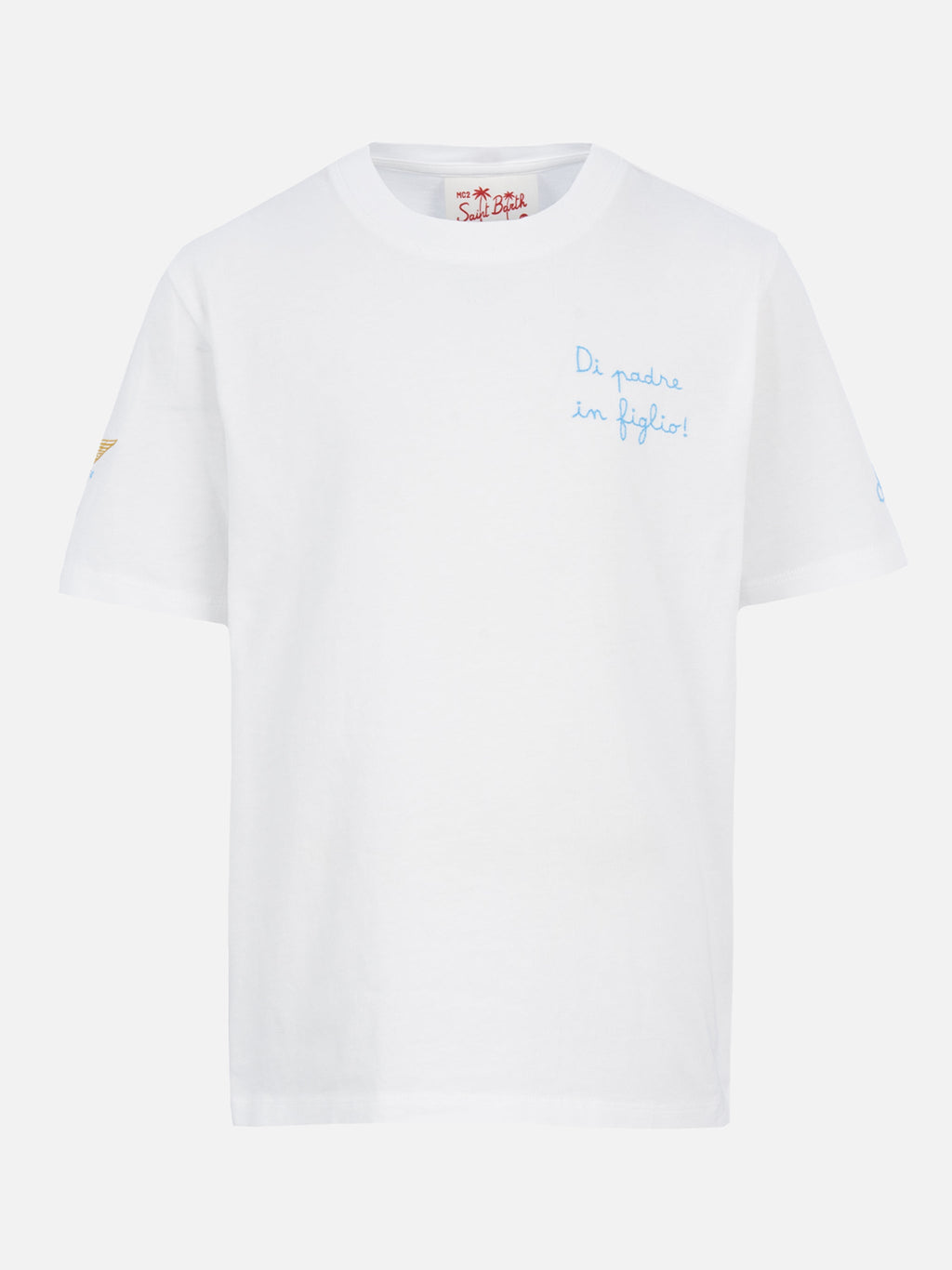 T-shirt bianca con ricamo Di Padre in Figlio | Special product image 1