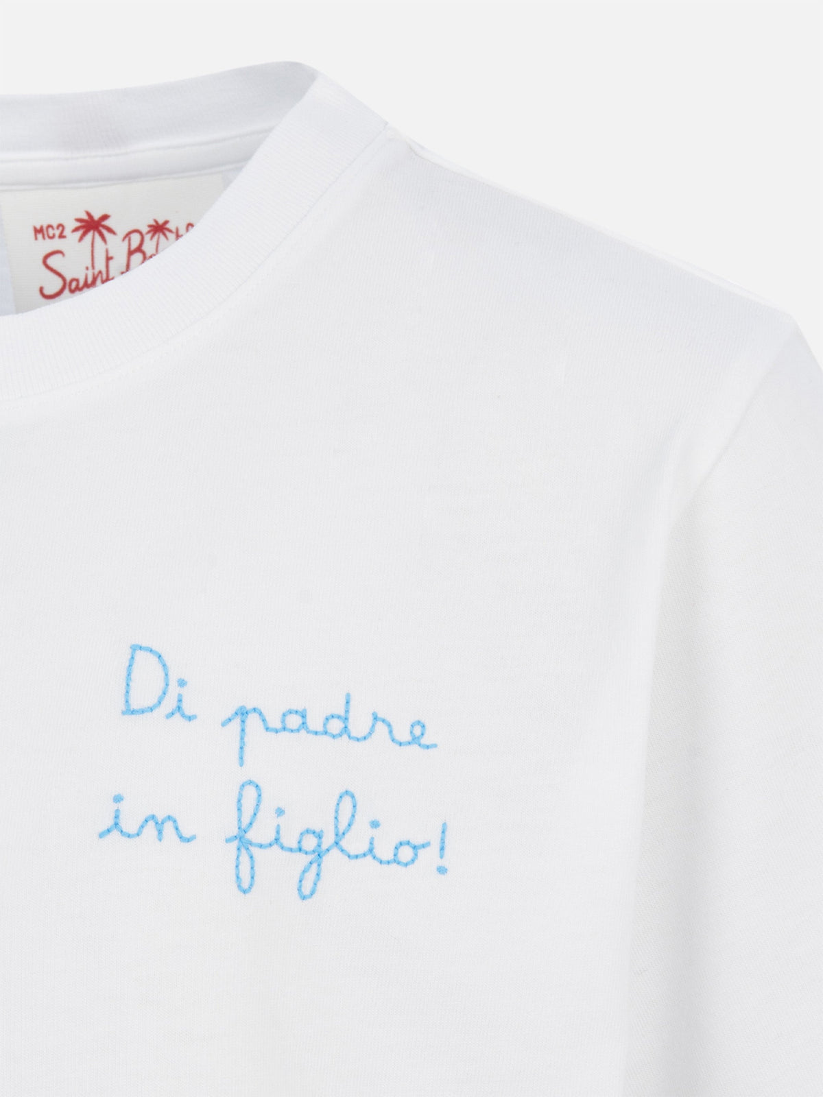 T-shirt bianca con ricamo Di Padre in Figlio | Special product image 2