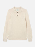 Polo in maglia Alfie beige in misto lana Donegal product image 1