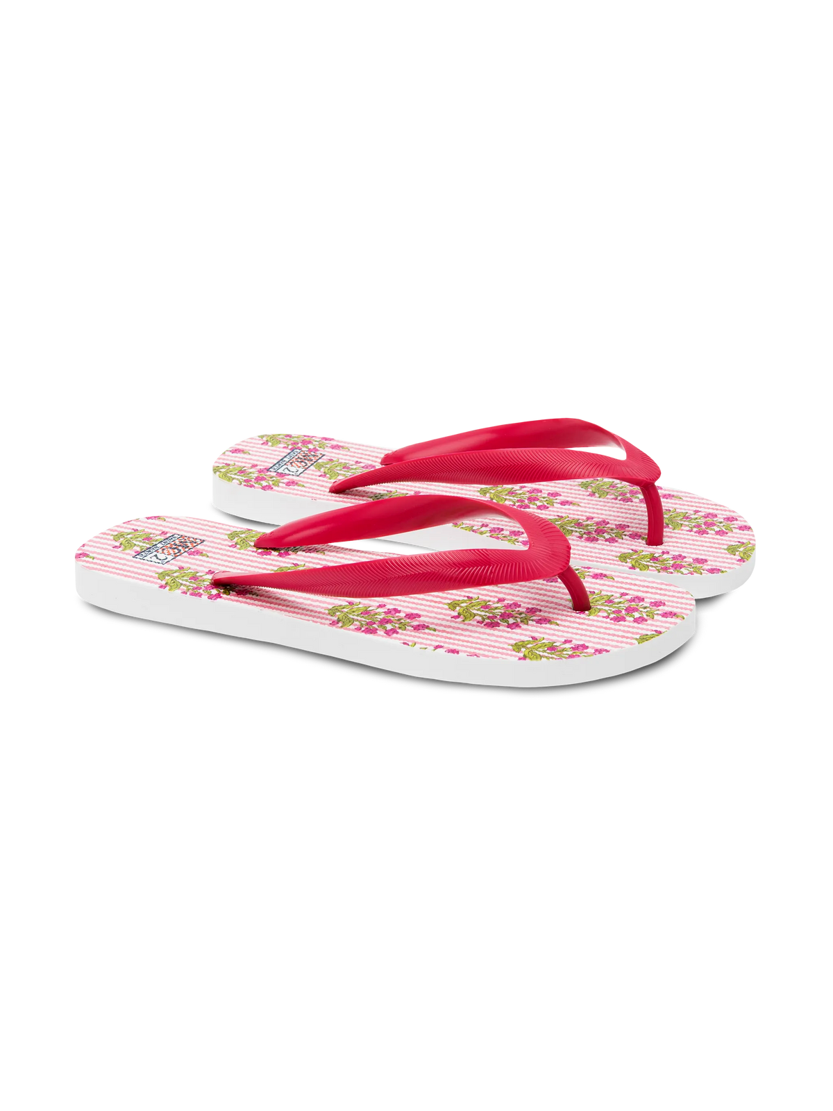 Infradito Alma rosa con stampa floreale a righe