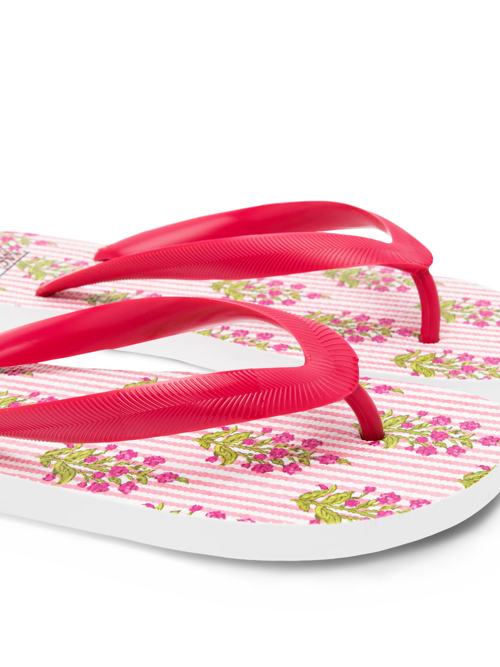 Infradito Alma rosa con stampa floreale a righe