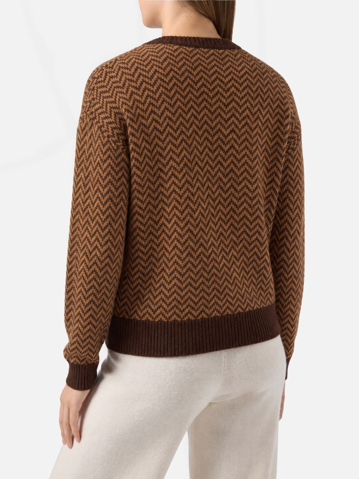 Maglione Annecy Soft con motivo a rombi e strass