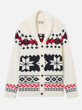 Cardigan Archer panna in misto lana e cashmere con motivo nordico