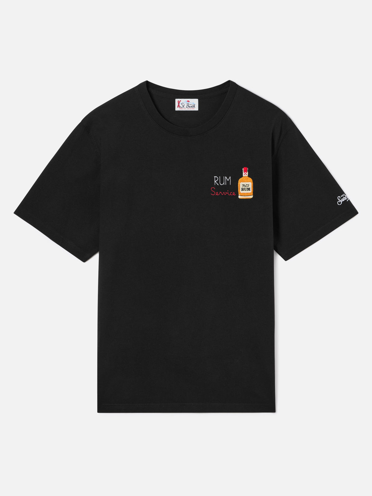 T-shirt Arnott nera in cotone con ricamo Rum Service product image 1