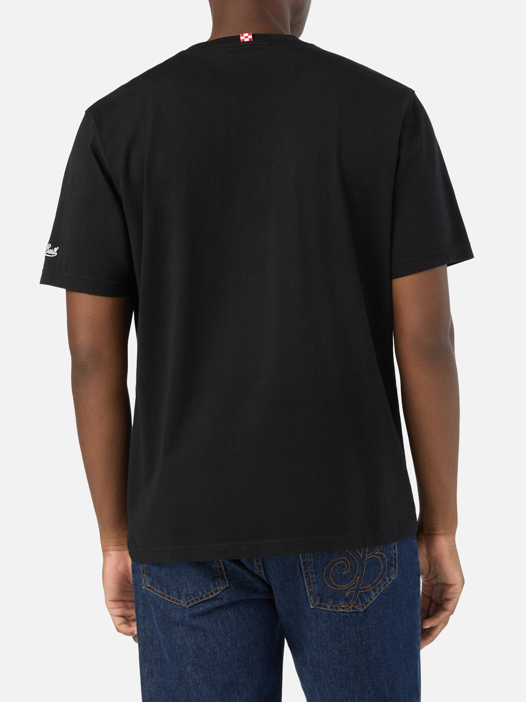 T-shirt Arnott nera in cotone con ricamo Rum Service product image 4