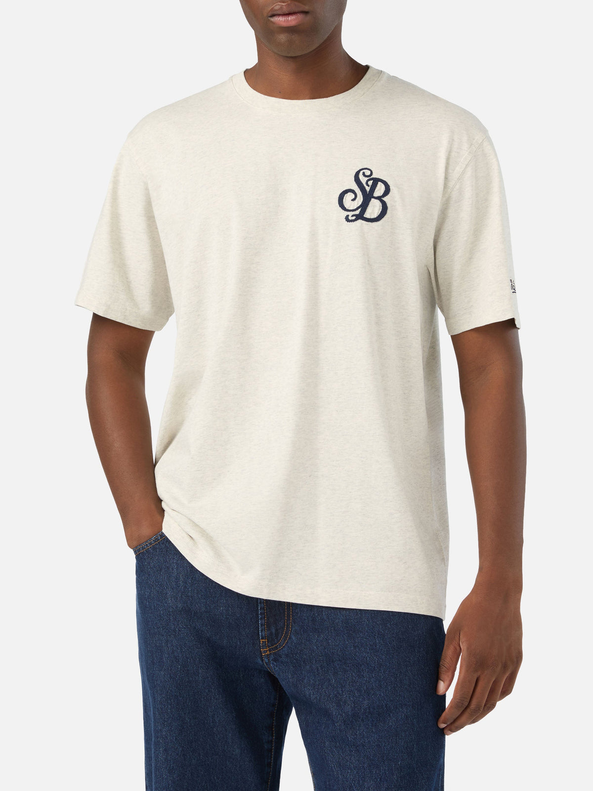 T-shirt Arnott grigia in cotone organico con ricamo product image 4