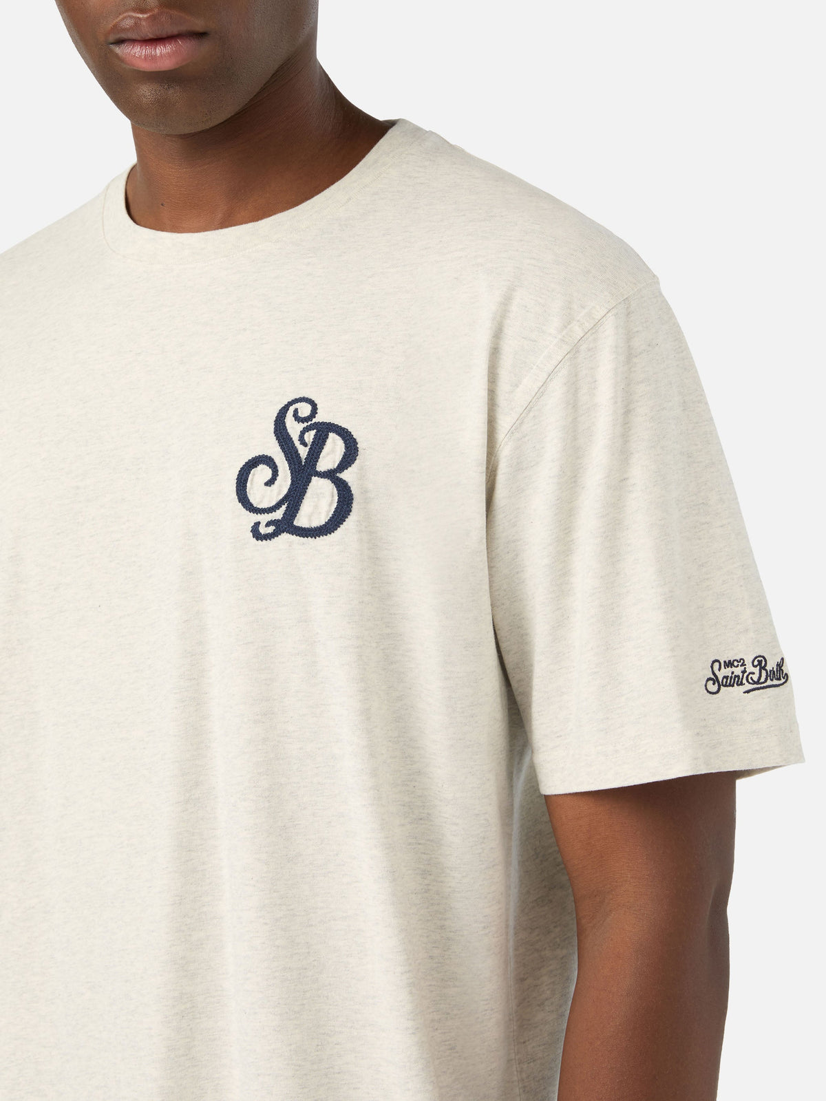 T-shirt Arnott grigia in cotone organico con ricamo product image 5