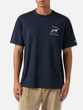 T-shirt Arnott blu navy in cotone con ricamo cane da caccia product image 1