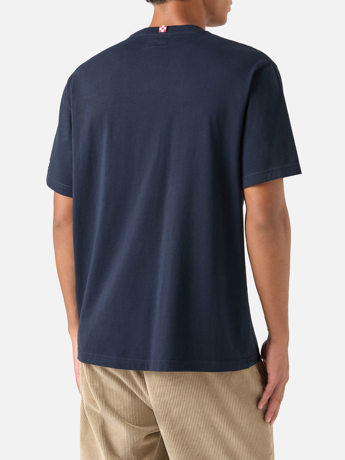 T-shirt Arnott blu navy in cotone con ricamo cane da caccia product image 3
