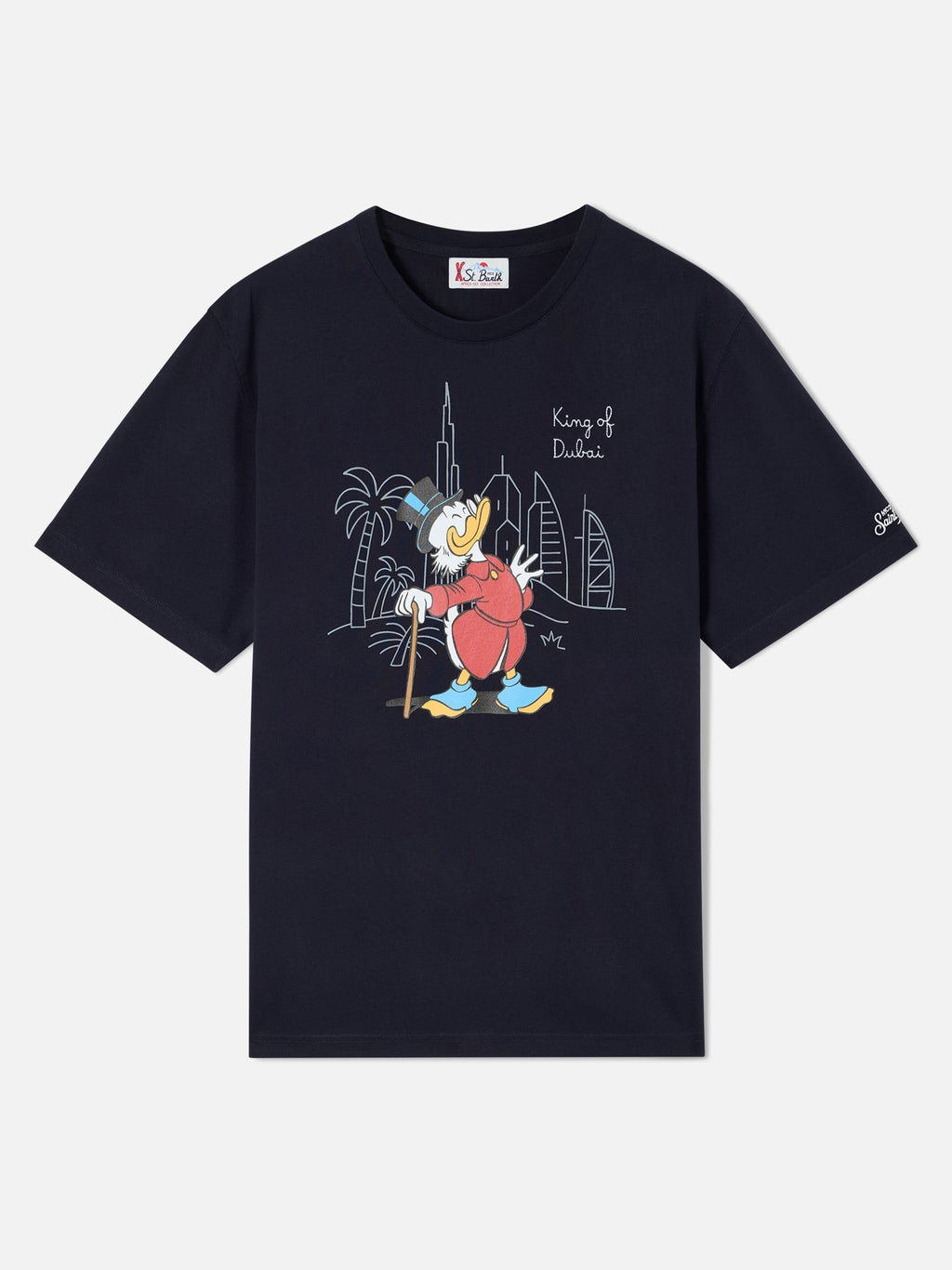T-shirt Arnott blu navy in cotone organico con ricamo King product image 1