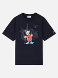 T-shirt Arnott blu navy in cotone organico con ricamo King product image 1