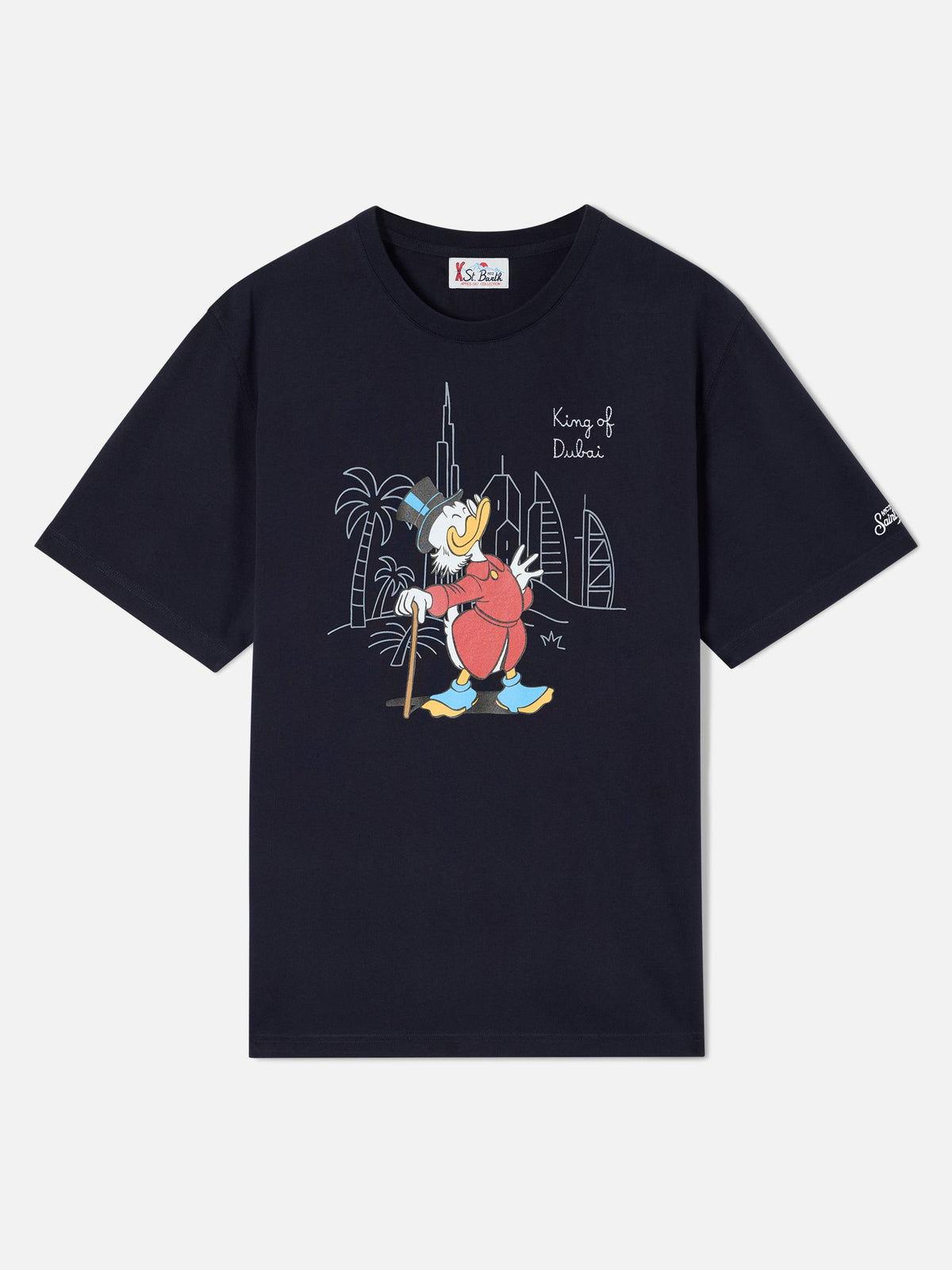 T-shirt Arnott blu navy in cotone organico con ricamo King product image 1