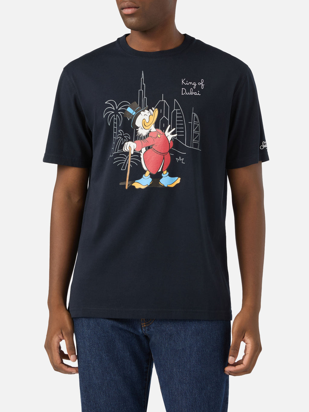T-shirt Arnott blu navy in cotone organico con ricamo King product image 2