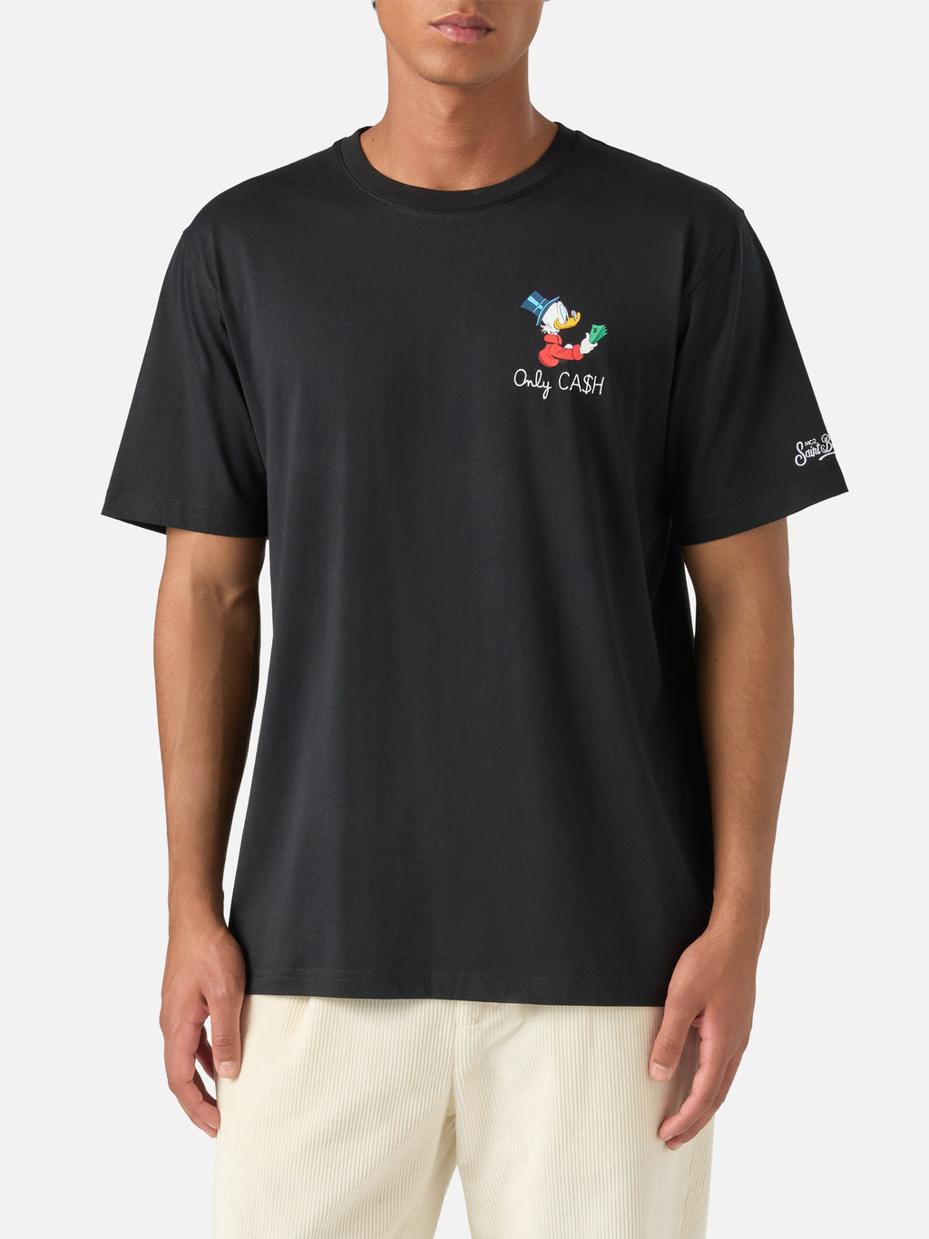 T-shirt Arnott nera in cotone con ricamo Only Cash product image 1