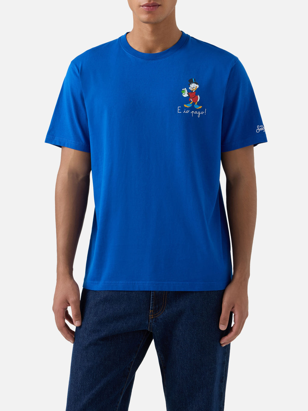 T-shirt Arnott blu in cotone con ricamo E Chi Paga product image 2