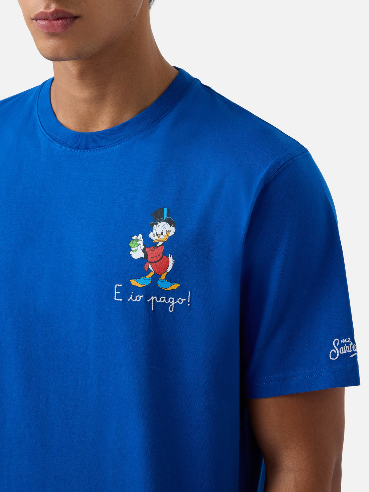 T-shirt Arnott blu in cotone con ricamo E Chi Paga product image 3