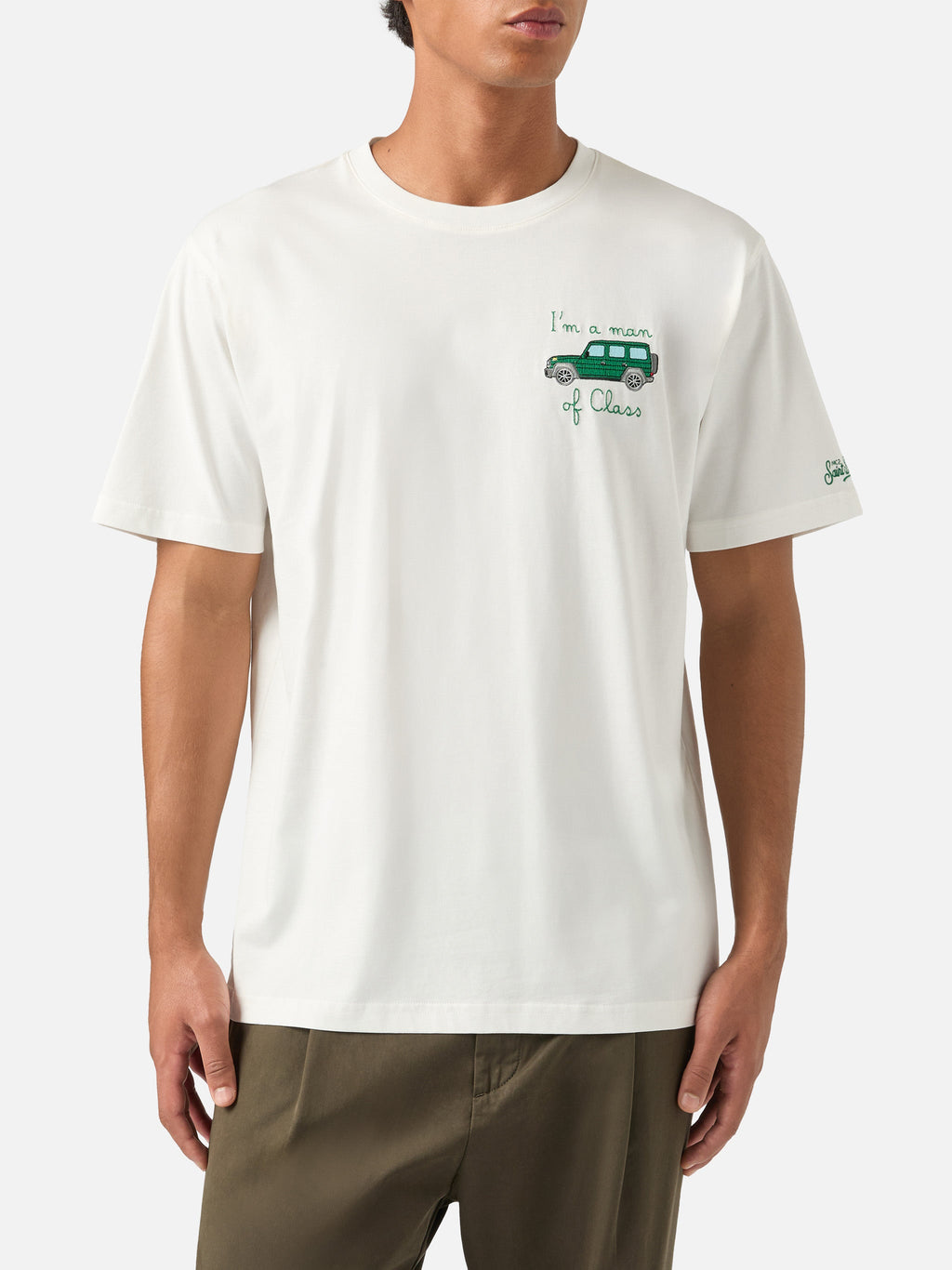 T-shirt Arnott off white in cotone con ricamo I'm A Man Of product image 1