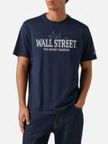 T-shirt Arnott blu navy in cotone con stampa Wall Street product image 1