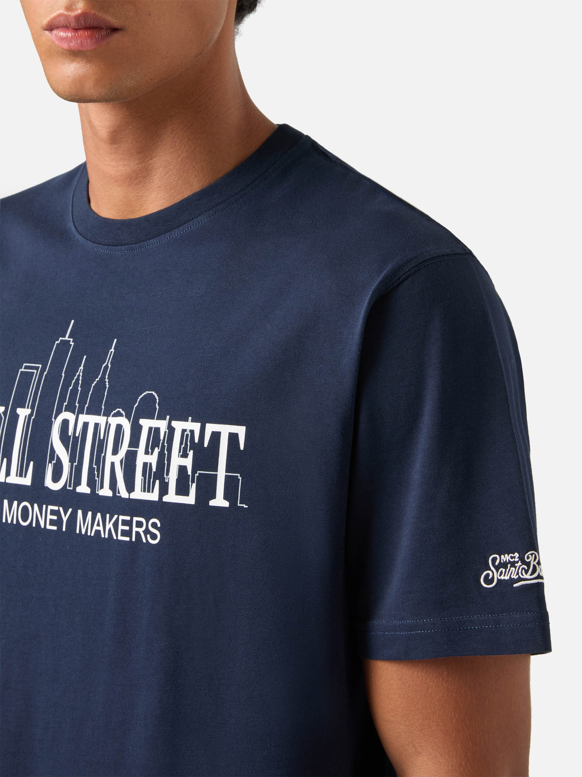 T-shirt Arnott blu navy in cotone con stampa Wall Street product image 2