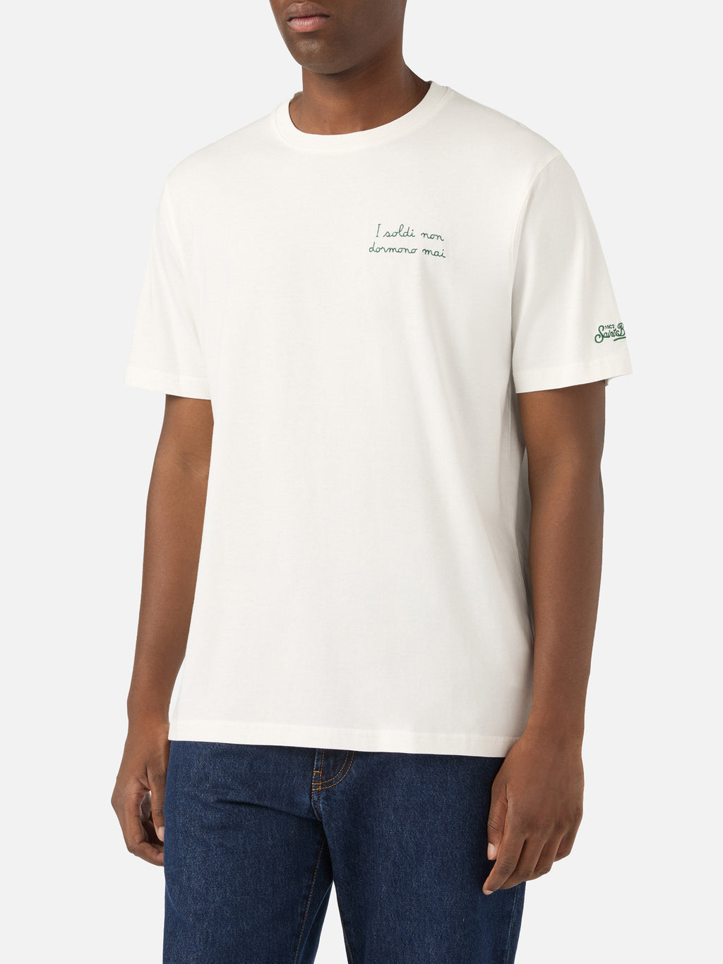 T-shirt Arnott off white in cotone con ricamo I Soldi Non product image 2