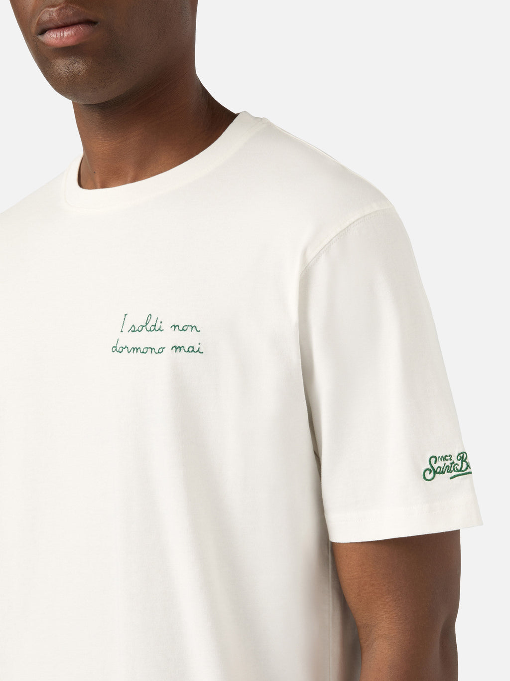 T-shirt Arnott off white in cotone con ricamo I Soldi Non product image 3