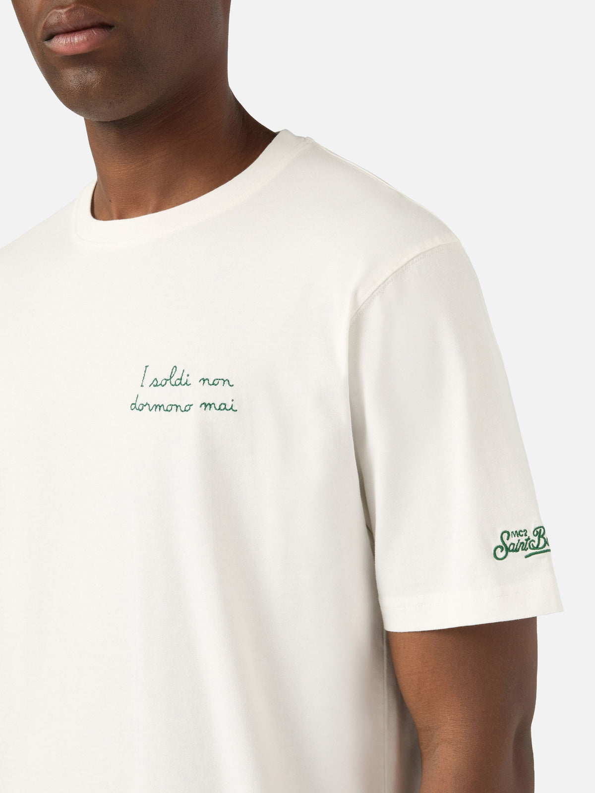T-shirt Arnott off white in cotone con ricamo I Soldi Non product image 3