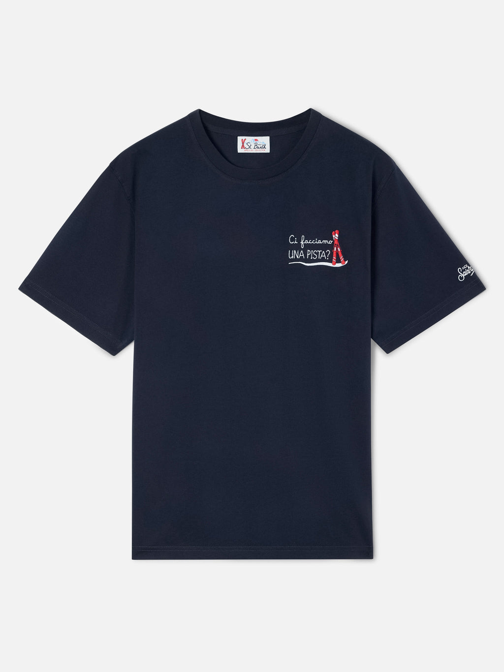 T-shirt Arnott blu navy in cotone con ricamo Ci Facciamo product image 1