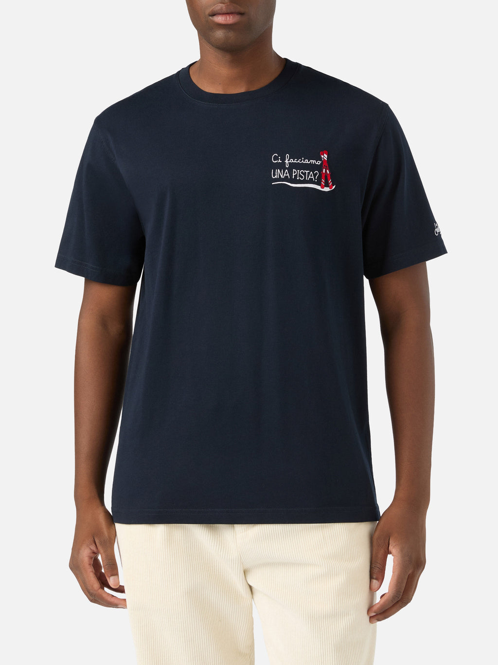 T-shirt Arnott blu navy in cotone con ricamo Ci Facciamo product image 2