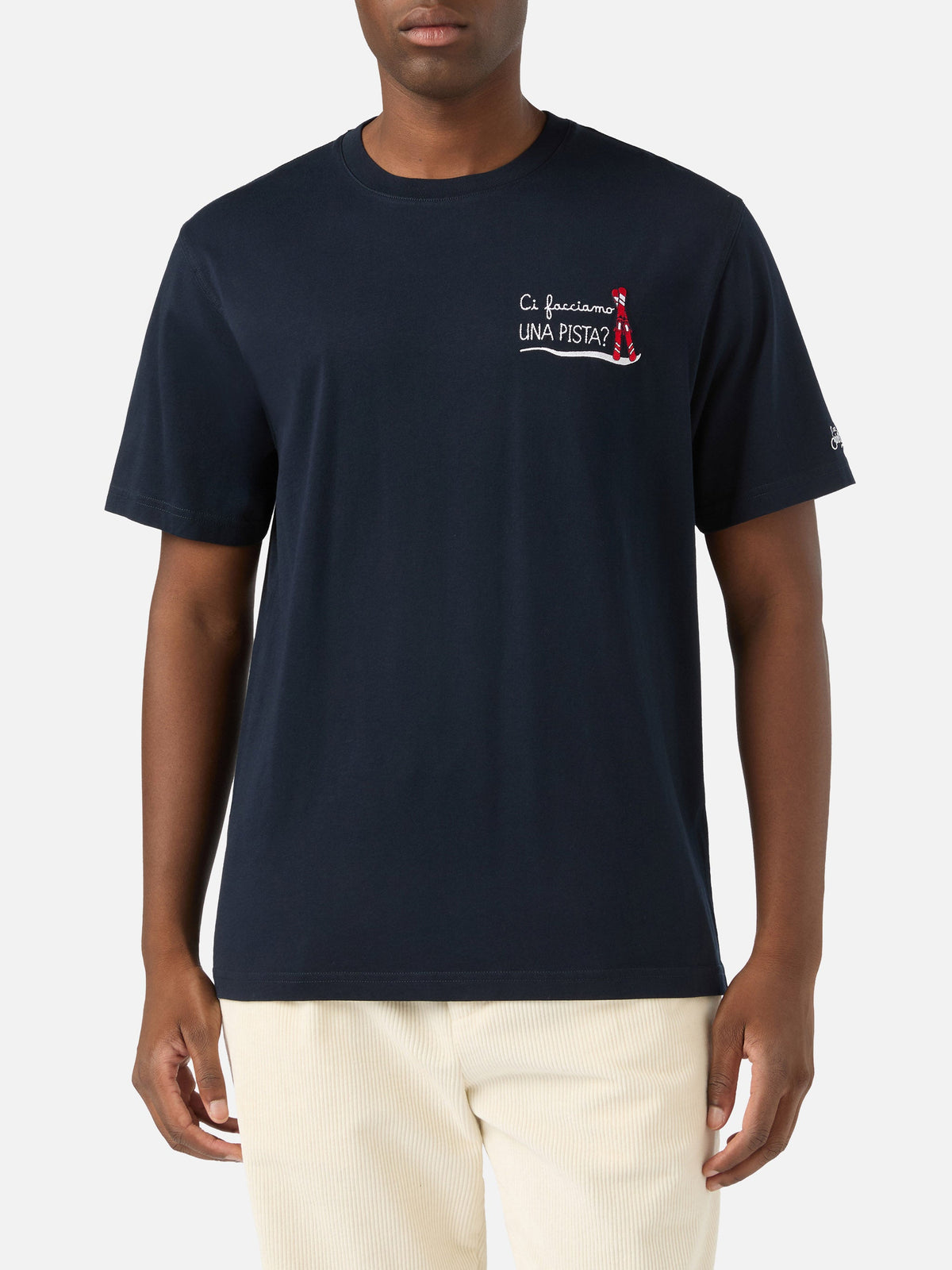 T-shirt Arnott blu navy in cotone con ricamo Ci Facciamo product image 2