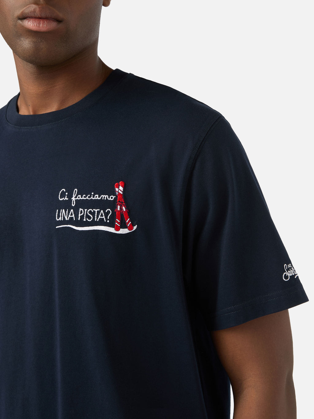 T-shirt Arnott blu navy in cotone con ricamo Ci Facciamo product image 3