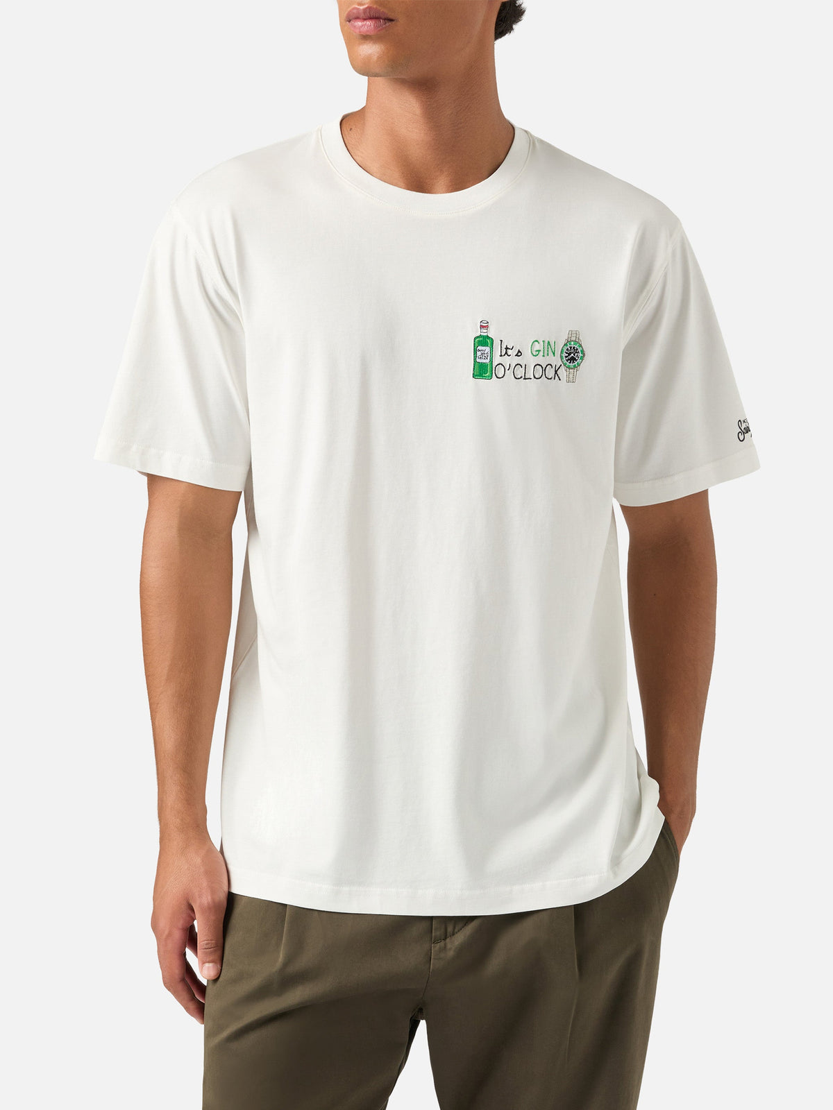 T-shirt Arnott off white in cotone con ricamo It's Gin product image 1