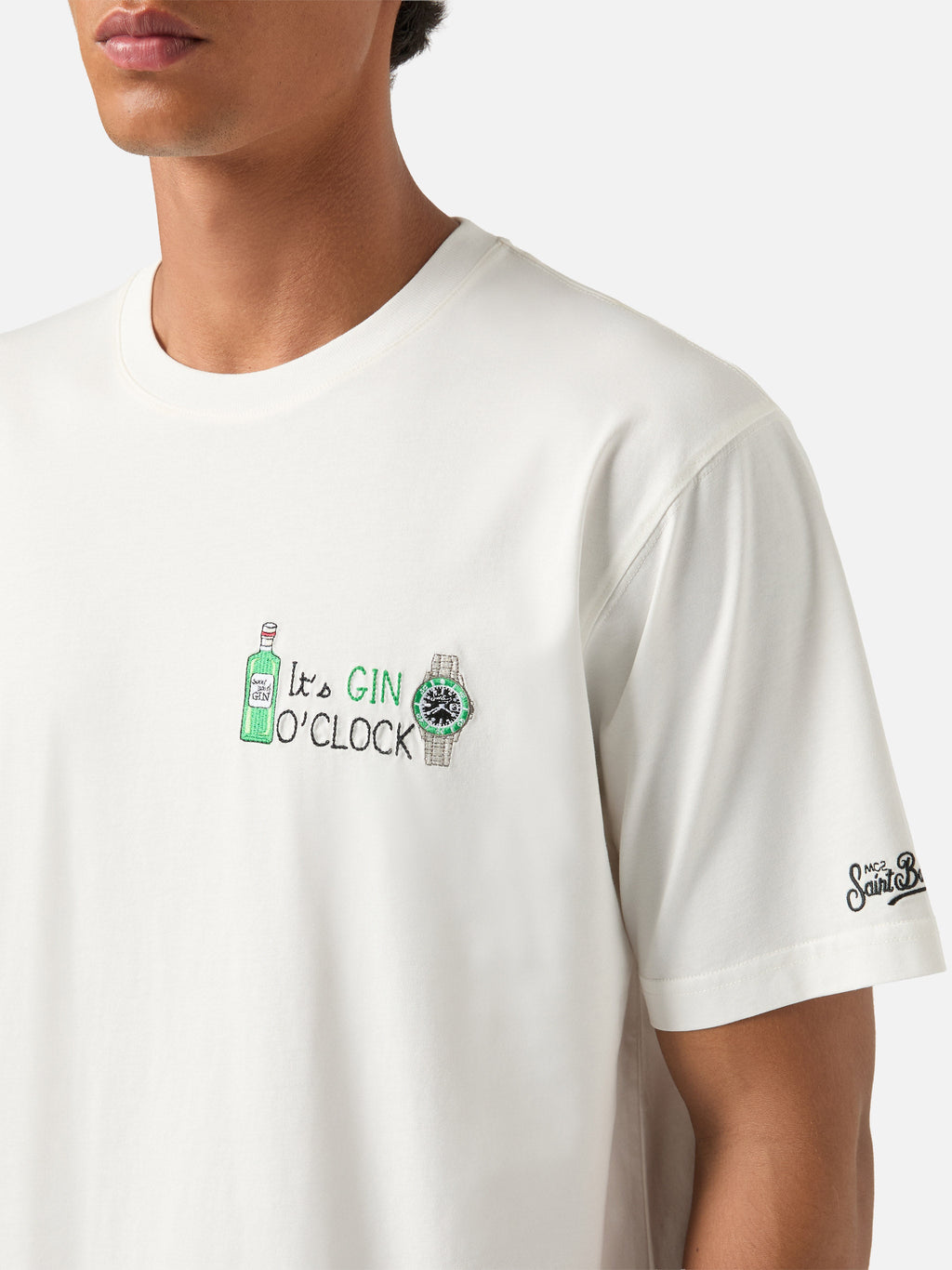 T-shirt Arnott off white in cotone con ricamo It's Gin product image 2