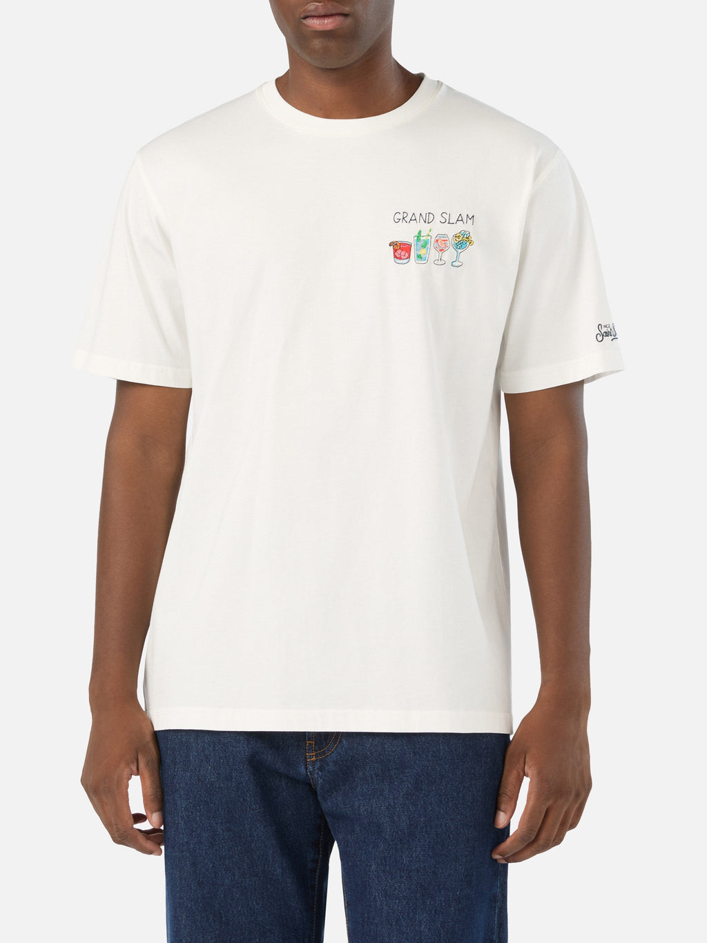 T-shirt Arnott off white in cotone con ricamo Grand Slam product image 2