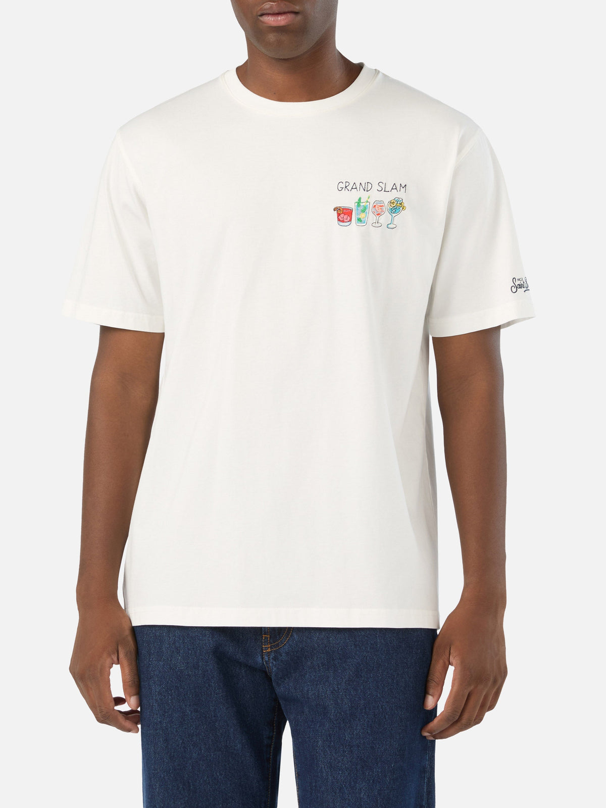 T-shirt Arnott off white in cotone con ricamo Grand Slam product image 2