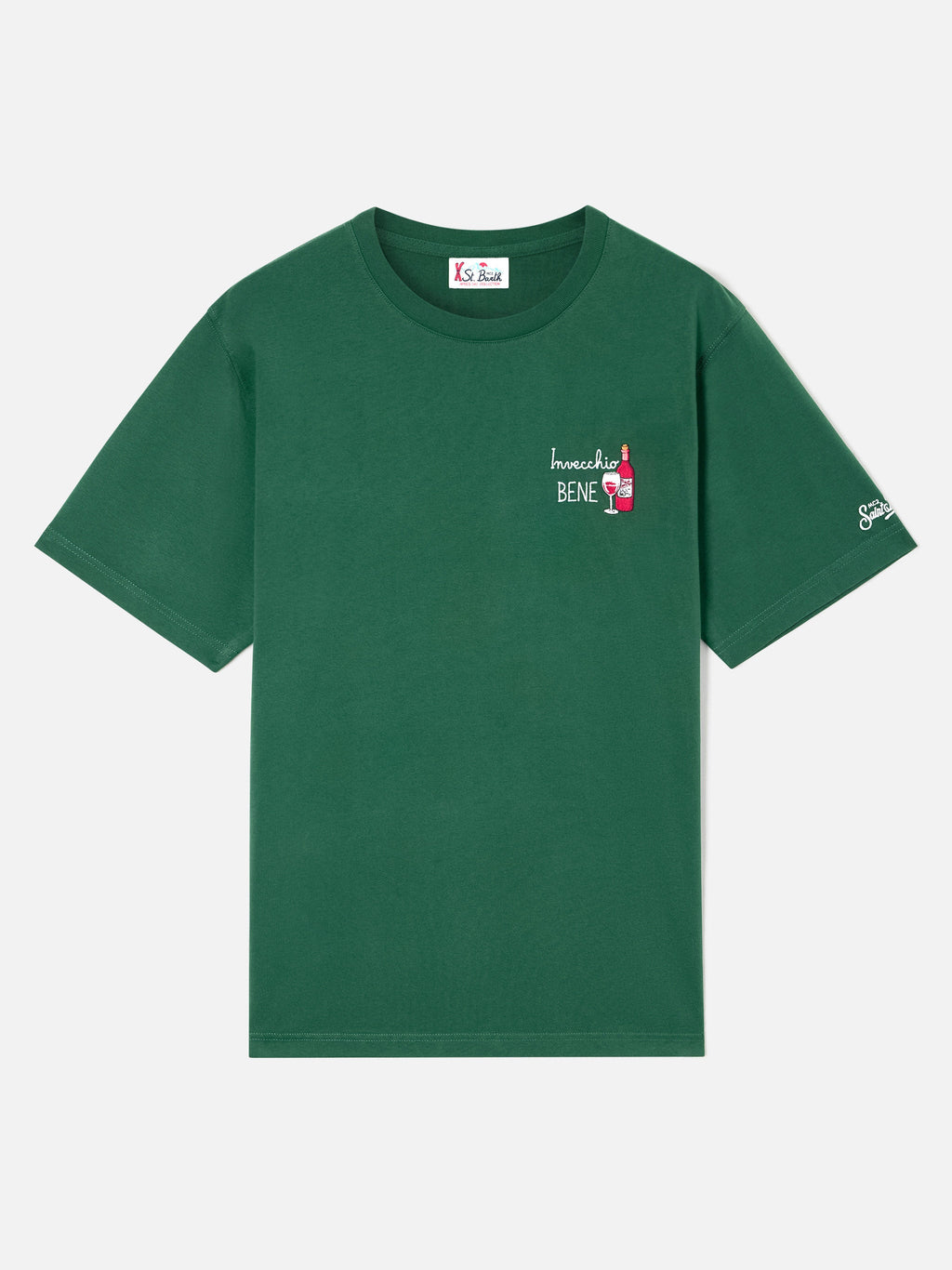 T-shirt Arnott verde in cotone con ricamo Invecchio Bene product image 1