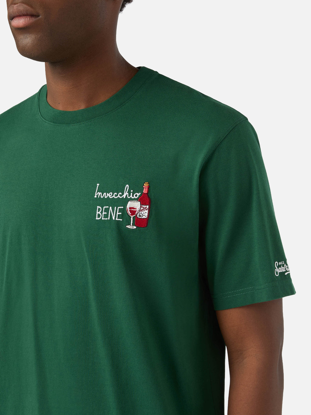 T-shirt Arnott verde in cotone con ricamo Invecchio Bene product image 3
