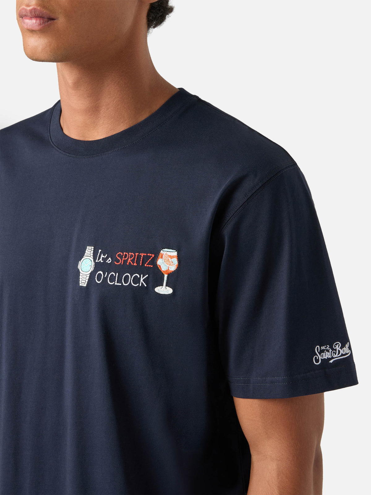 T-shirt Arnott blu navy in cotone con ricamo It's Spritz product image 2