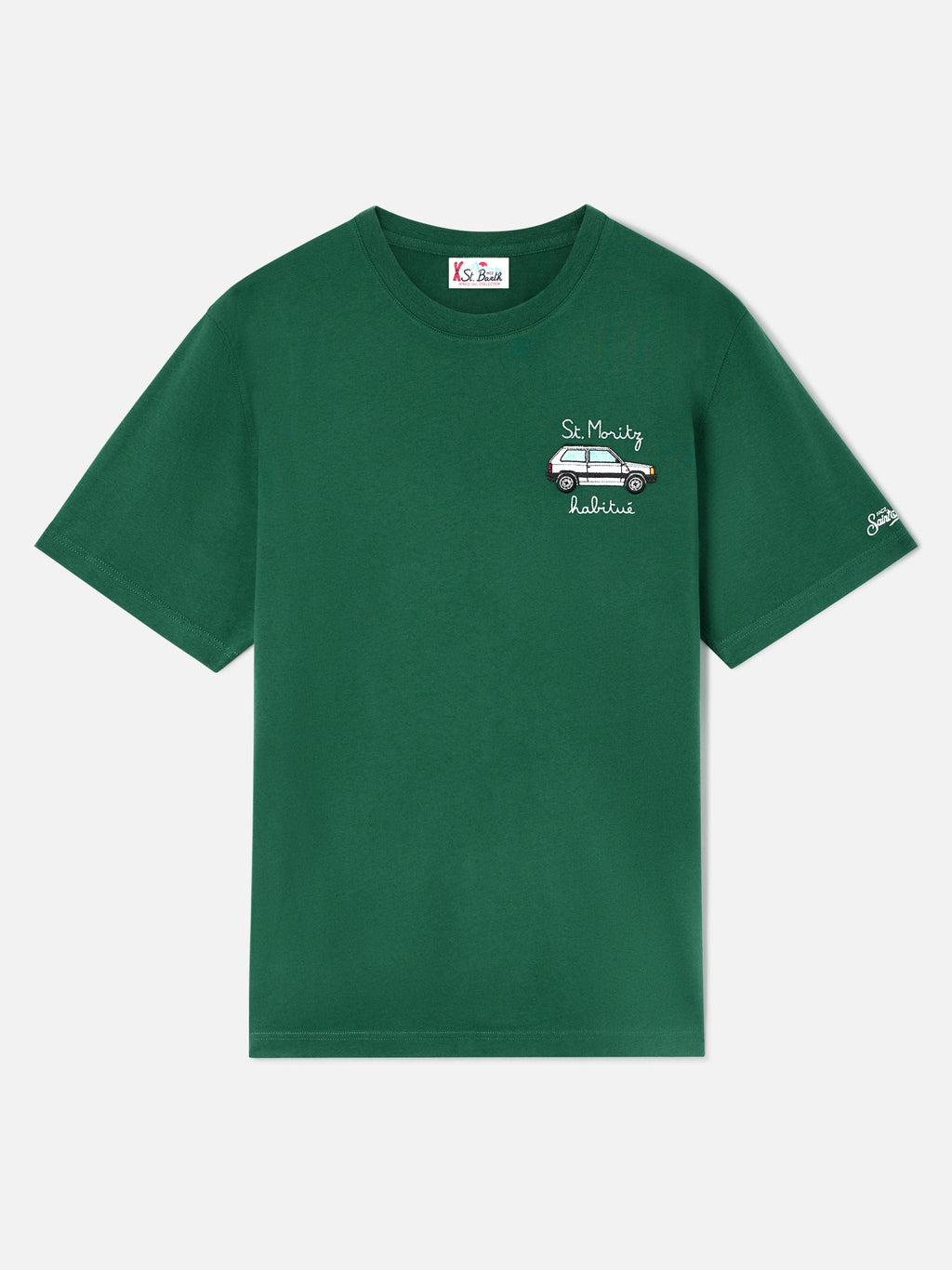 T-shirt Arnott Warm verde in cotone con ricamo St. Moritz product image 1