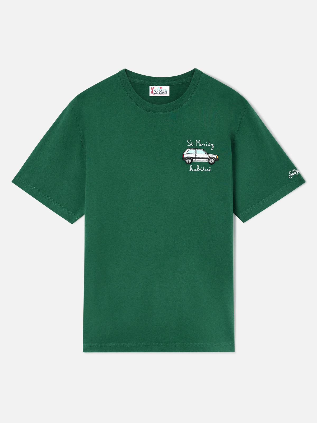 T-shirt Arnott Warm verde in cotone con ricamo St. Moritz product image 1