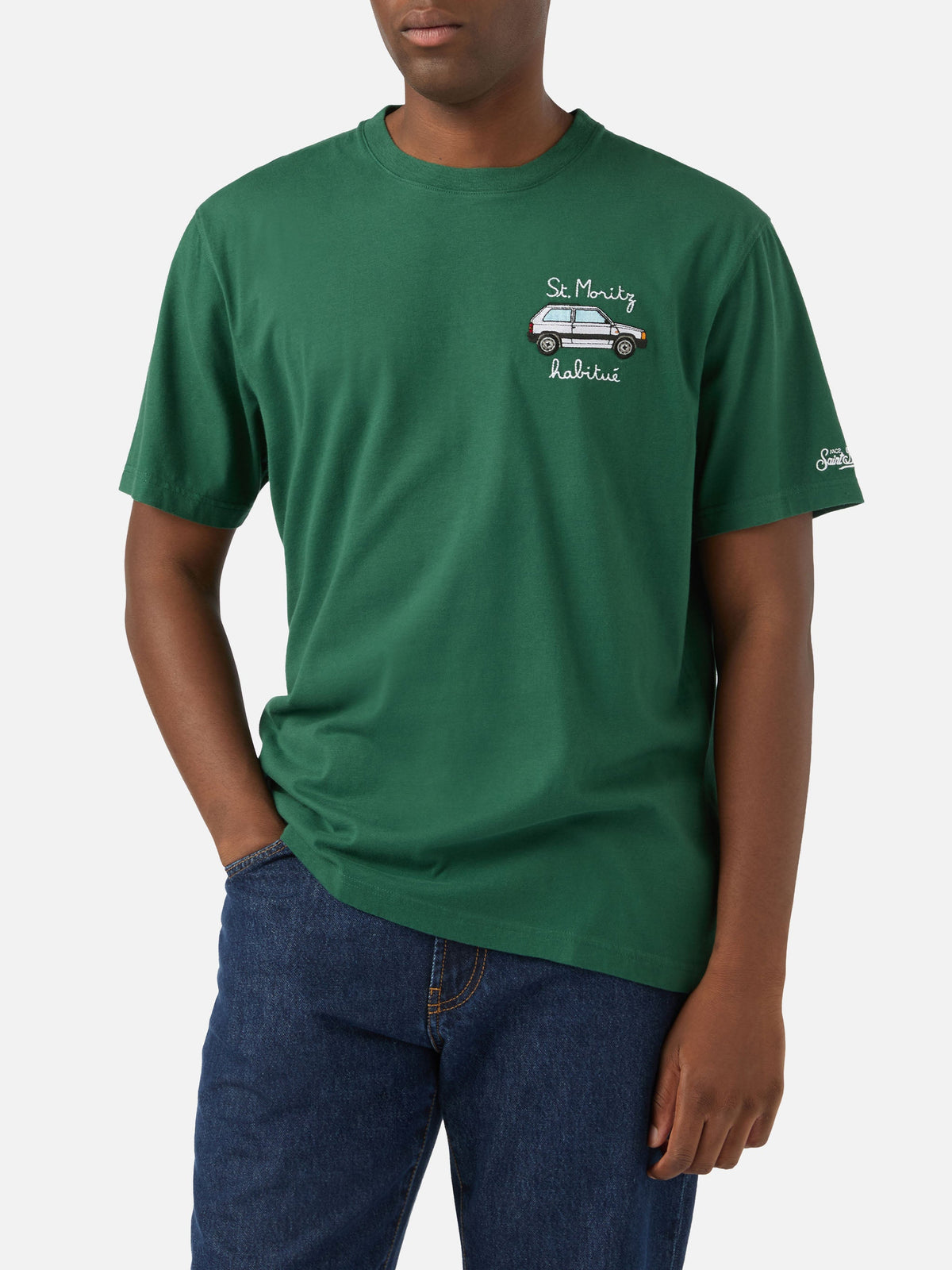 T-shirt Arnott Warm verde in cotone con ricamo St. Moritz product image 2