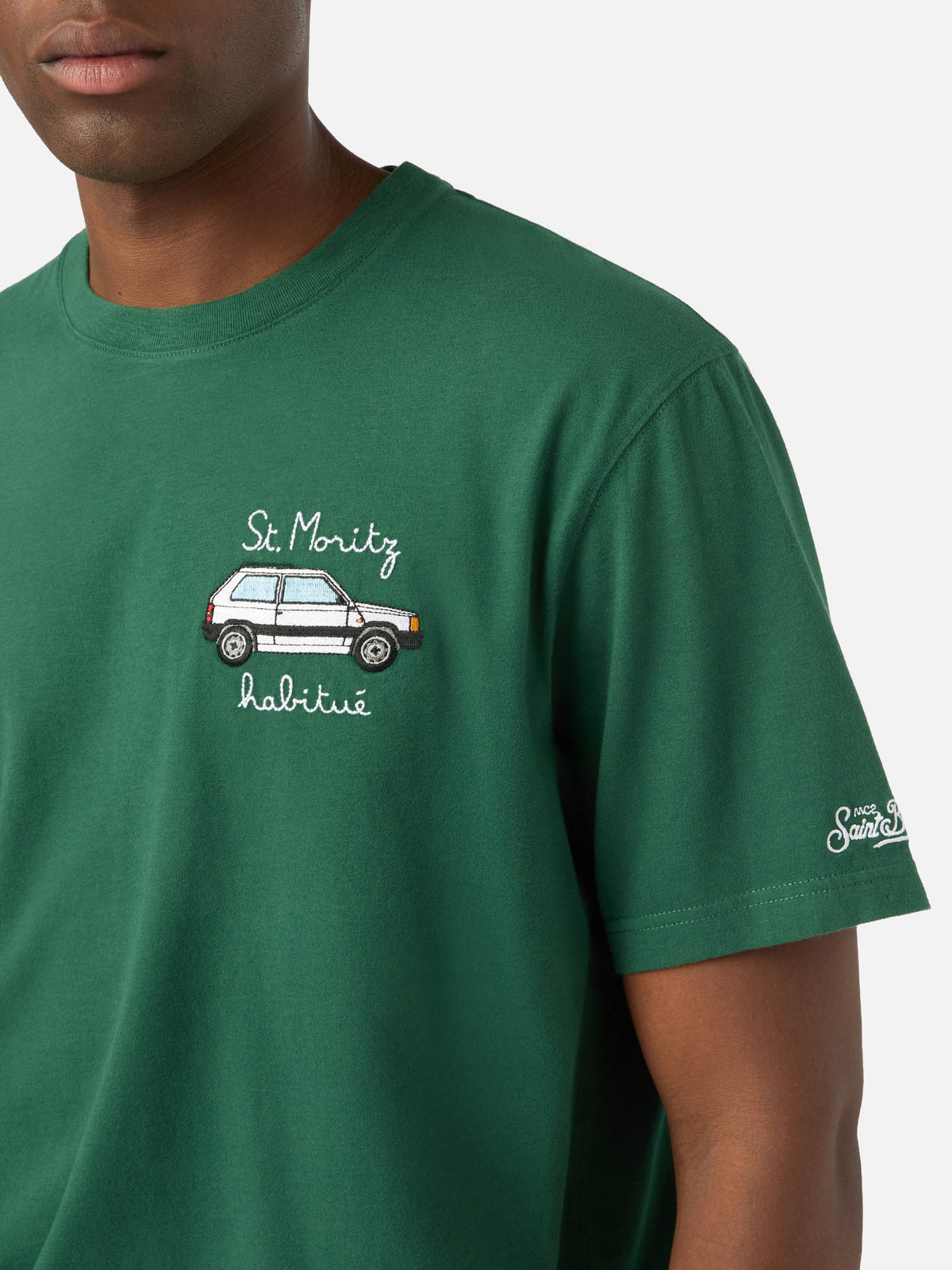 T-shirt Arnott Warm verde in cotone con ricamo St. Moritz product image 3