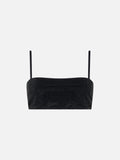 Top bikini a fascia Athena nero con strass
