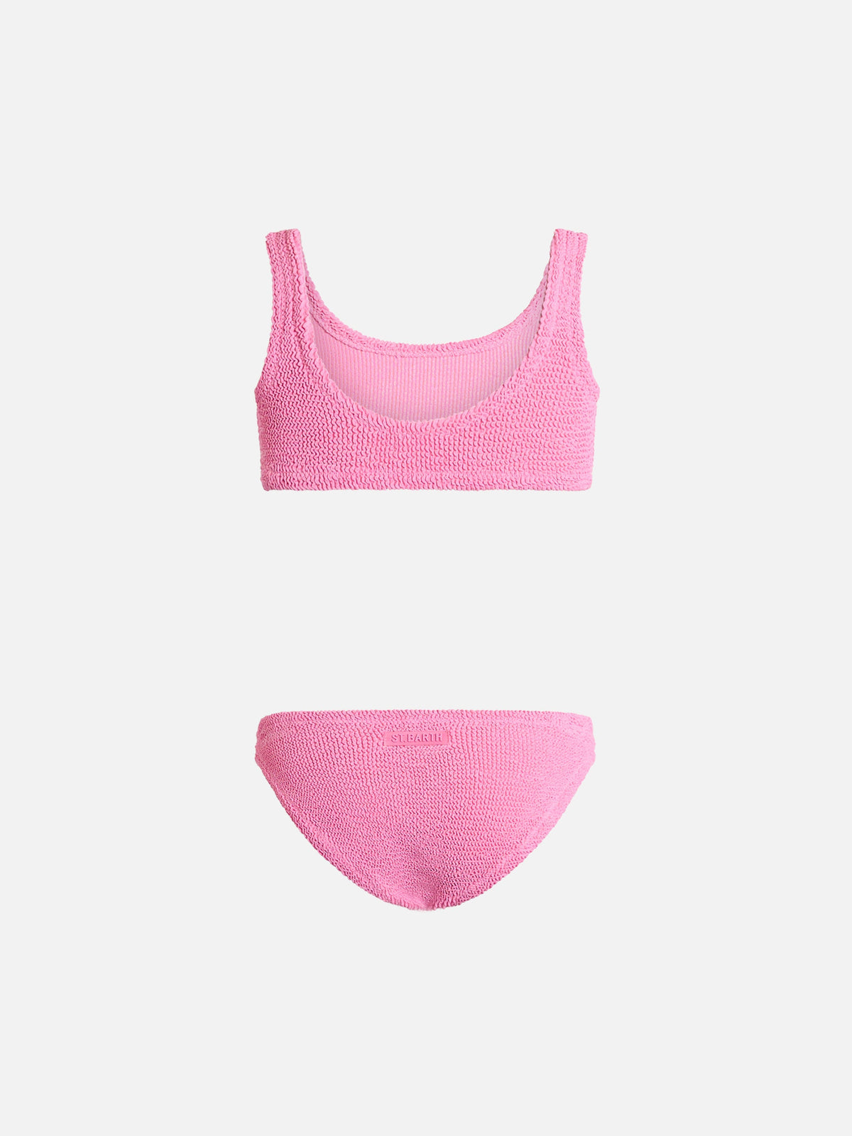 Bikini bralette Baker rosa in tessuto crinkle