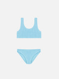 Bikini Baker azzurro in tessuto crinkle
