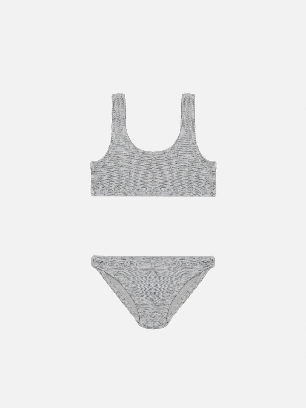 Bikini Baker argento in lurex crinkle